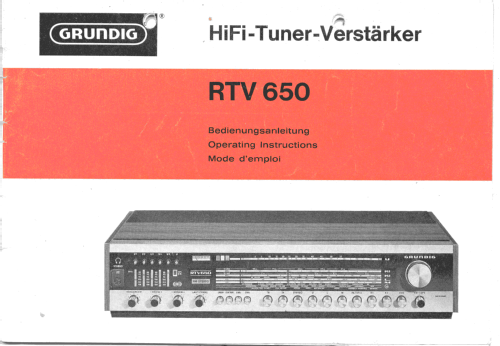 RTV650; Grundig Radio- (ID = 1377696) Radio
