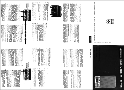 Sonodia 272; Grundig Radio- (ID = 85488) Misc