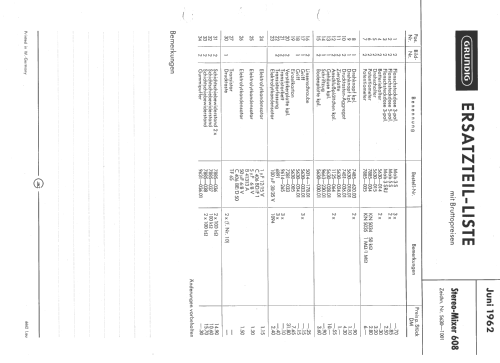 Stereo-Mixer 608; Grundig Radio- (ID = 126265) Ampl/Mixer