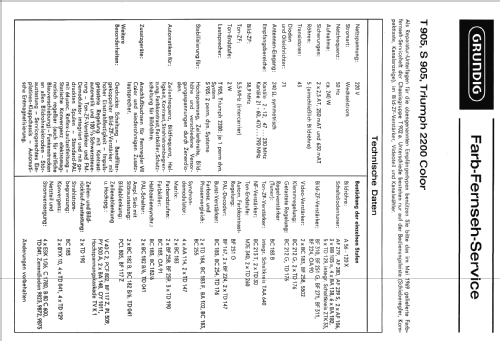 T905 Color Electronic Ch= T902a; Grundig Radio- (ID = 2071045) Television