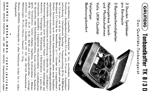 TK8/3D; Grundig Radio- (ID = 743362) Enrég.-R