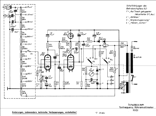 Tonfrequenz-Röhrenvoltmeter RV51; Grundig Radio- (ID = 198421) Equipment