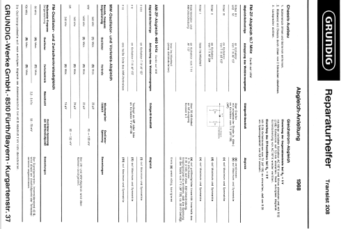 Transist TR 208; Grundig Radio- (ID = 146023) Radio