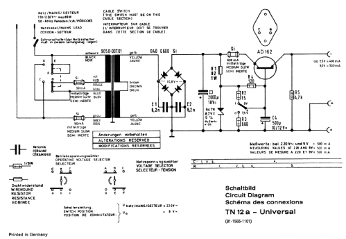 Transistor-Netzteil TN-12A Universal; Grundig Radio- (ID = 465599) Power-S