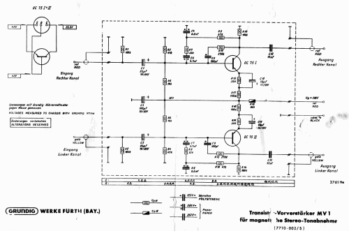 Transistor-Vorverstärker MV1; Grundig Radio- (ID = 2514430) Verst/Mix