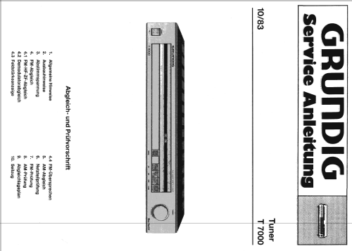 FM-AM Stereo Tuner T-7000; Grundig Radio- (ID = 817212) Radio