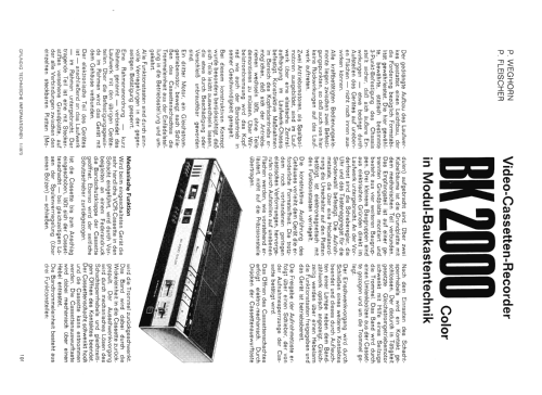 Video Cassetten Recorder BK-2000 Color; Grundig Radio- (ID = 2067452) R-Player