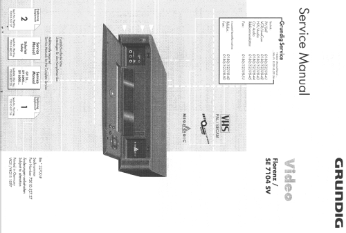 Video Recorder Florenz SE 7104 SV; Grundig Radio- (ID = 1470948) R-Player