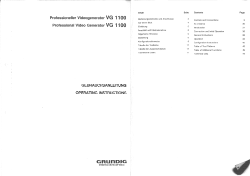Videogenerator VG1100; Grundig Radio- (ID = 2114362) Equipment