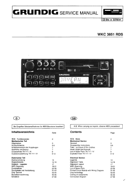 WKC3851 RDS; Grundig Radio- (ID = 2770470) Autoradio