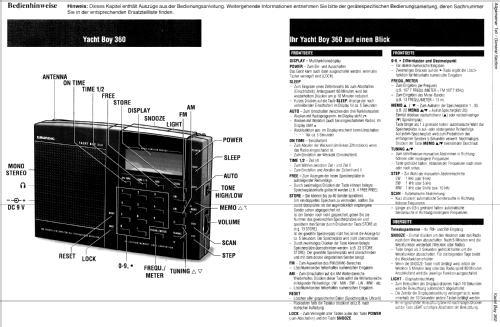 Yacht-Boy 360; Grundig Radio- (ID = 398798) Radio