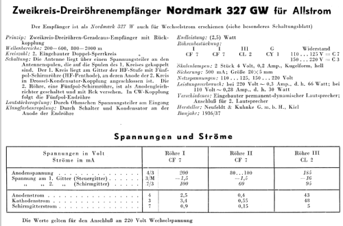 Nordmark 327GW; Hagenuk N&K, (ID = 83045) Radio