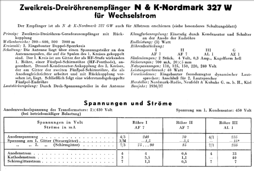 Nordmark 327W; Hagenuk N&K, (ID = 83039) Radio