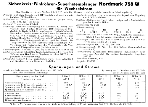 Nordmark 758W; Hagenuk N&K, (ID = 83035) Radio