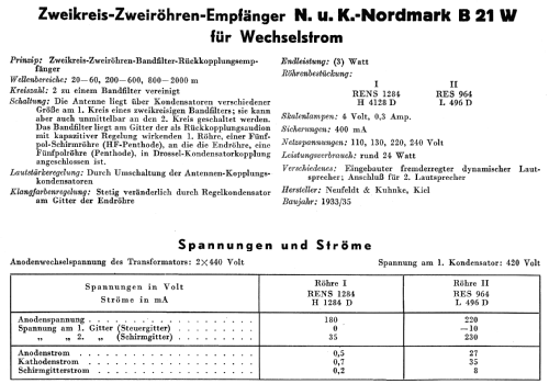 Nordmark B21W; Hagenuk N&K, (ID = 83066) Radio