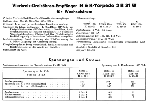 Torpedo 2B31W; Hagenuk N&K, (ID = 83063) Radio