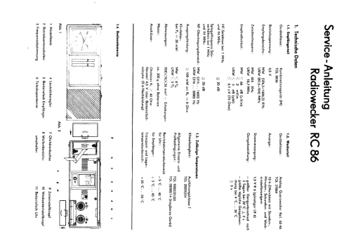 Radiowecker RC86; Halbleiterwerk (ID = 1242096) Radio