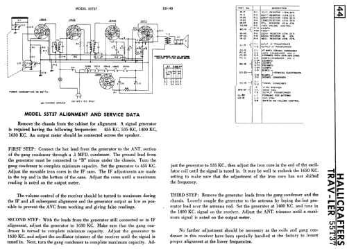 Trav-ler 55T37 ; Hallicrafters Canada (ID = 2310354) Radio