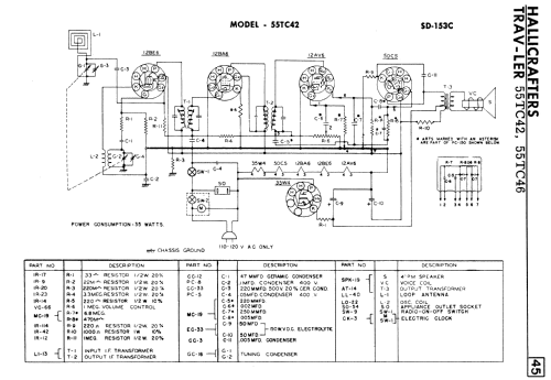 Trav-ler 55TC46 ; Hallicrafters Canada (ID = 2310359) Radio