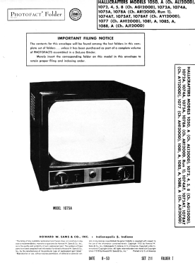 1077 Ch= AH1200D; Hallicrafters, The; (ID = 3186008) Televisión
