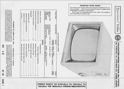 17TS700MA Ch= B2003D; Hallicrafters, The; (ID = 2331751) Televisión