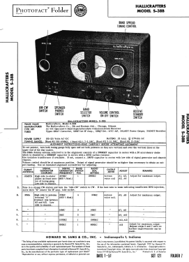 S-38B; Hallicrafters, The; (ID = 2833443) Amateur-R