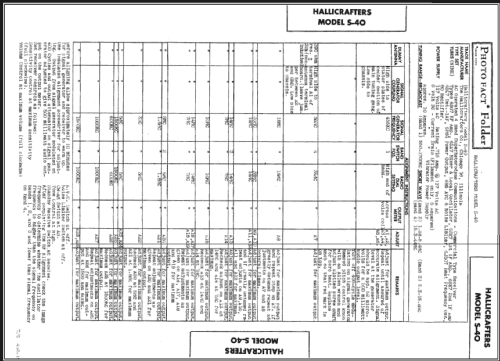 S-40 ; Hallicrafters, The; (ID = 463919) Amateur-R