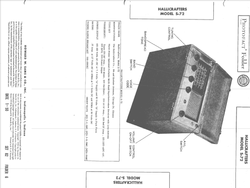 S-72; Hallicrafters, The; (ID = 1549579) Amateur-R