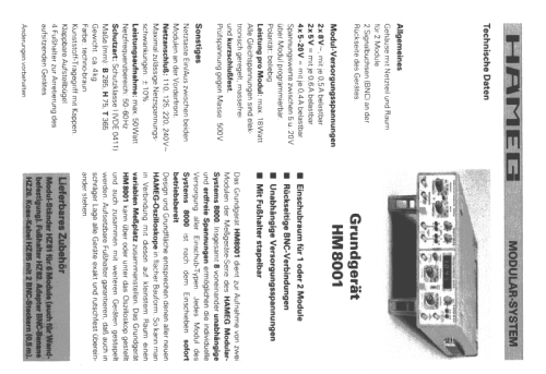 Basis-Modul HM8001; HAMEG GmbH, (ID = 829444) Ausrüstung