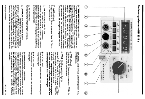 Digital-Multimeter HM8011-2; HAMEG GmbH, (ID = 1634487) Equipment