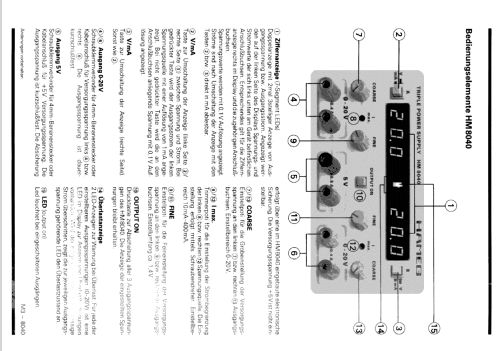 Dreifach-Netzgerät HM8040; HAMEG GmbH, (ID = 2612393) Equipment