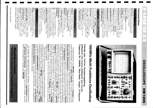 Oscilloscope HM1005; HAMEG GmbH, (ID = 2502637) Equipment