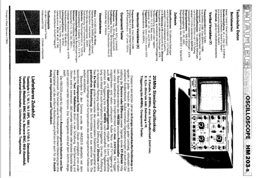 Oszilloskop HM203-5; HAMEG GmbH, (ID = 300317) Equipment