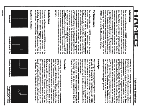 Oscilloscope HM307-3; HAMEG GmbH, (ID = 1111898) Equipment