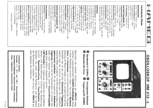 Oszilloskop HM412-5; HAMEG GmbH, (ID = 718000) Ausrüstung