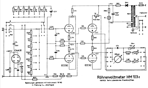 Röhrenvoltmeter HM 103-2; HAMEG GmbH, (ID = 649936) Equipment