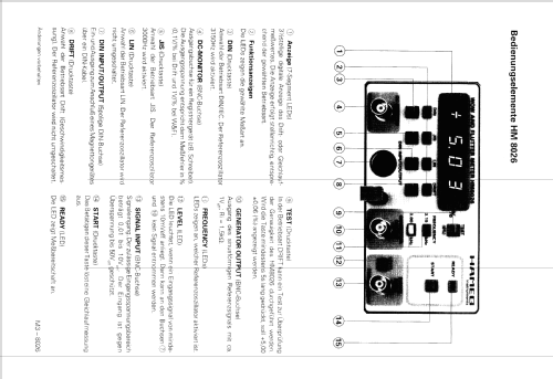 Wow & Flutter Meter HM8026; HAMEG GmbH, (ID = 959135) Equipment