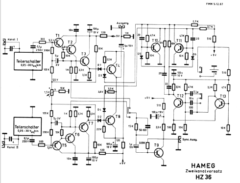 Zweikanal-Vorsatz Dual Trace Unit HZ36; HAMEG GmbH, (ID = 834166) Equipment