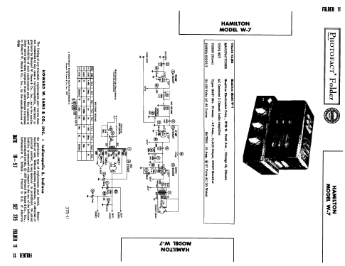 W-7; Hamilton Electronics (ID = 1157955) Ampl/Mixer