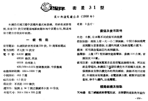 Weixing 卫星 31; Hankou 汉口无线电厂 (ID = 788218) Radio