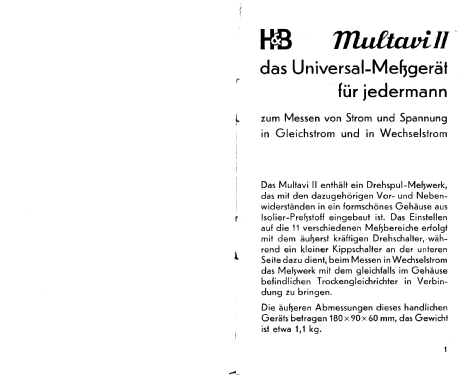 Multavi II ; Hartmann & Braun AG; (ID = 246442) Equipment