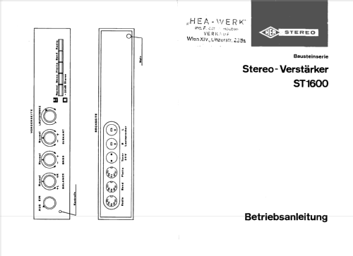 Stereo 1600 ; HEA; Wien (ID = 689763) Ampl/Mixer