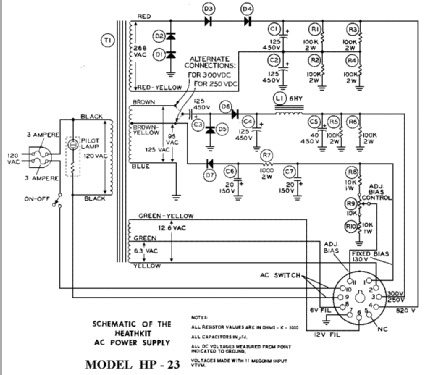 AC Power Supply HP-23; Heathkit Brand, (ID = 747773) A-courant