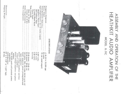 Amplifier A-9C; Heathkit Brand, (ID = 935982) Ampl/Mixer