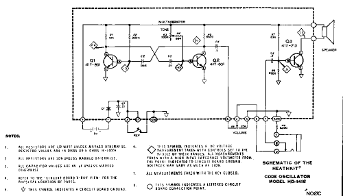 Code Oscillator HD-1416; Heathkit Brand, (ID = 125243) Amateur-D