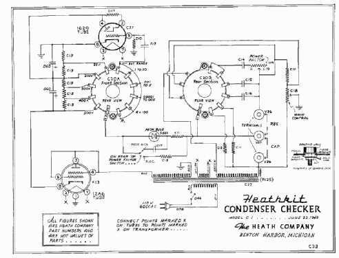 Condenser Checker C-1; Heathkit Brand, (ID = 2727852) Equipment