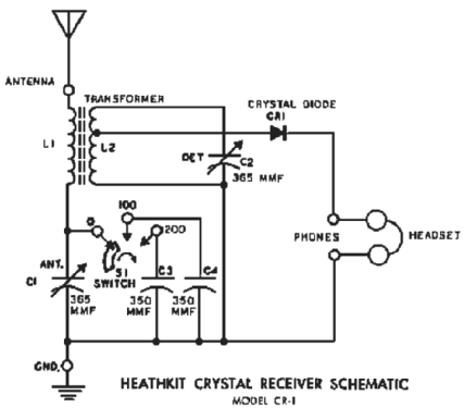 Crystal Receiver CR-1; Heathkit Brand, (ID = 144447) Galène