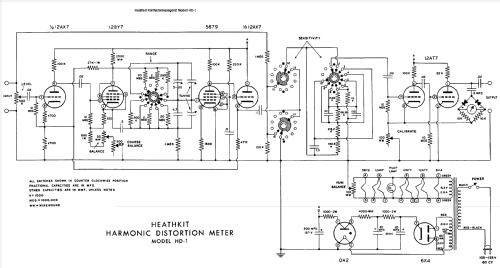 Harmonic Distortion Meter HD-1; Heathkit Brand, (ID = 126052) Equipment