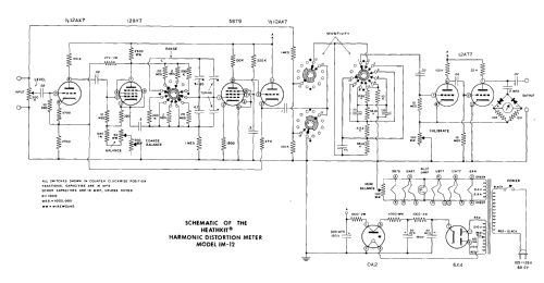 Harmonic Distortion Meter IM-12; Heathkit Brand, (ID = 167203) Equipment