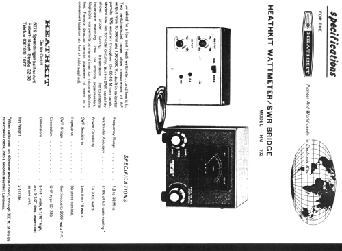 HF-SWR-Meter HM-102; Heathkit Brand, (ID = 74623) Amateur-D